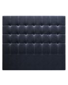 Tête de lit en Velours Sol bleu foncé - 200x12x120 cm